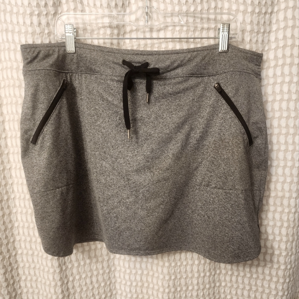 Tek Gear Gray Mini Skirt, Shorts Stretchy, Pockets, XL